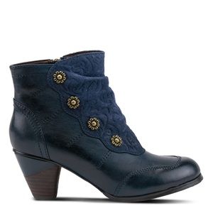 Spring Step L'ARTISTE 37 Belgard boots booties navy blue retro